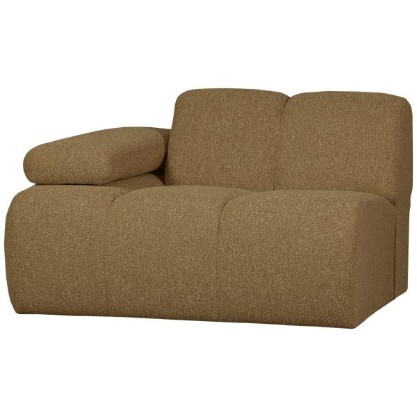 Image of MOJO 1-SEATER WITH ARM LEFT BOUCLÉ YELLOW/BROWN MELANGE