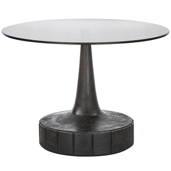 Image of SOYA SIDE TABLE MANGO WOOD/GLASS BLACK