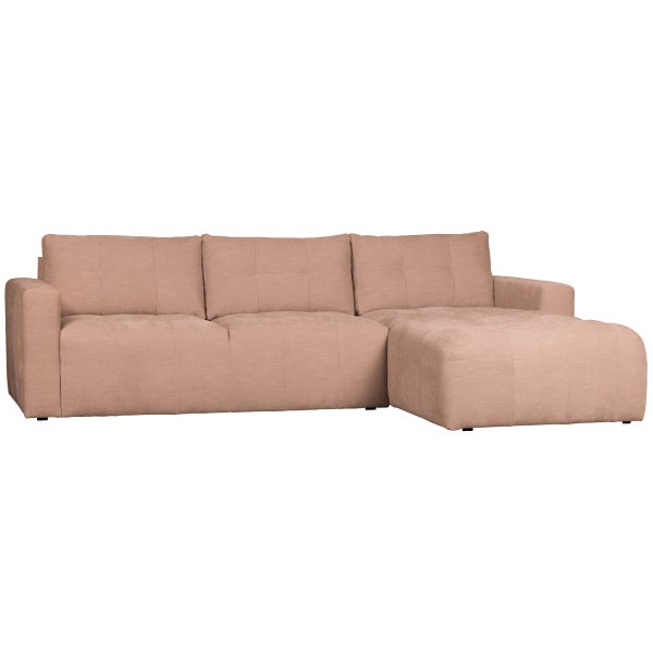 Image of BAR CHAISE LONGUE SOFA WOVEN FABRIC RIGHT PINK
