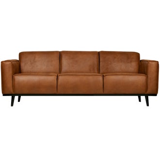Image of STATEMENT 3-ZITS BANK 230 CM LEDERLOOK COGNAC