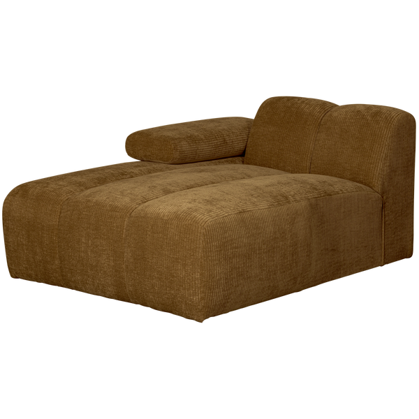 Image of MOJO CHAISE LONGUE ELEMENT LEFT WOVEN RIB FABRIC HONEY YELLO