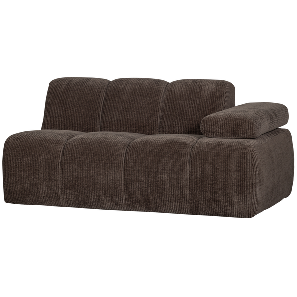 Image of MOJO 1,5-SEATER WITH ARM RIGHT WOVEN RIB FABRIC BROWN