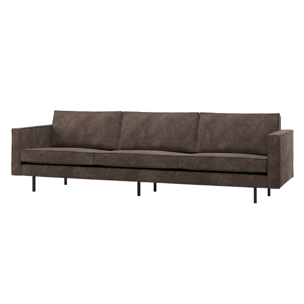 Image of RODEO SOFA 3-SEATER RIB FABRIC BROWN
