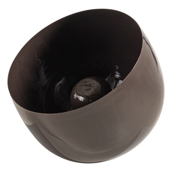 Image de MERO LAMPE DE TABLE 34XØ35 CM MÉTAL HAUT BRILLANT BRUN FONCÉ