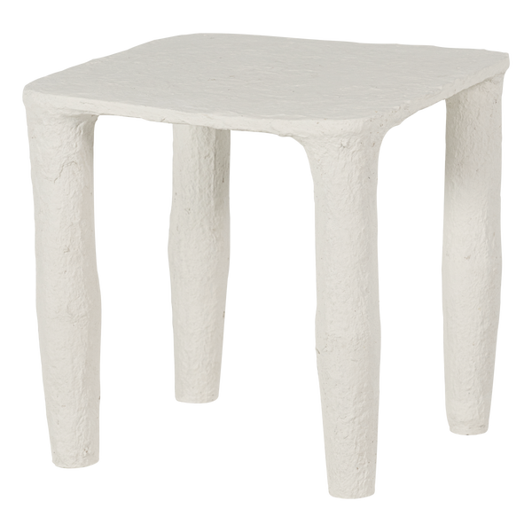 Image de VION TABLE BASE BASSSE PAPIER MÂCHÉ BLANC CASSÉ