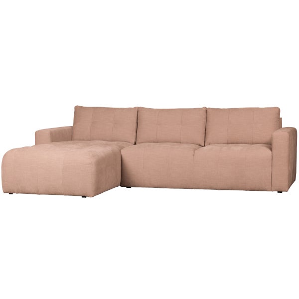 Image of BAR CHAISE LONGUE SOFA WOVEN FABRIC LEFT PINK
