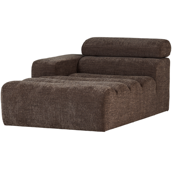 Image of NOVI CHAISE LONGUE ELEMENT LEFT DARK BROWN MELANGE