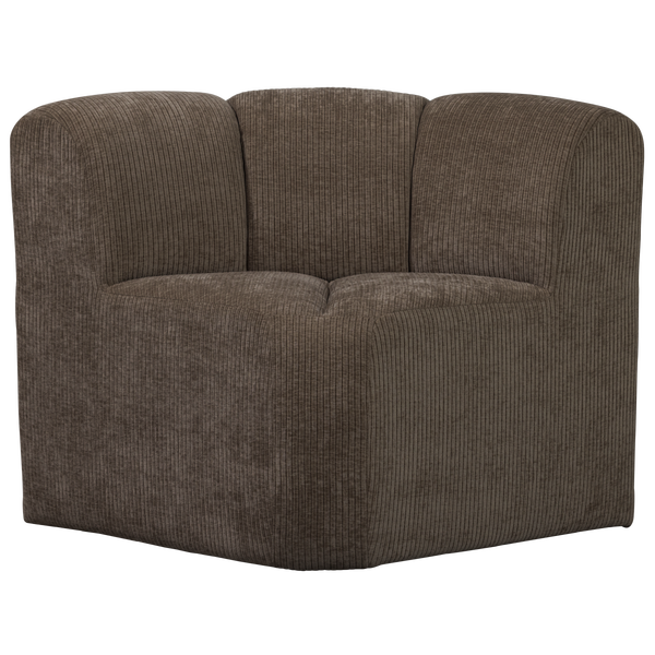 Image of MOJO DINING BENCH CORNER WITH BACKREST RIB FABRIC BROWN