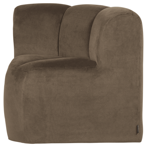 Image of MOJO DINING BENCH CORNER WITH BACKREST VELVET TAUPE [fsc]