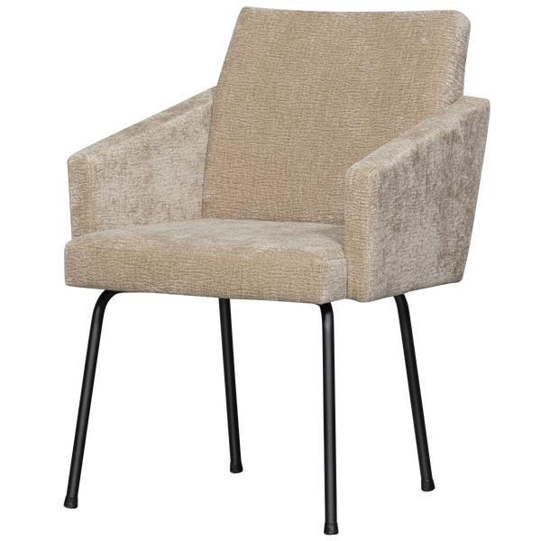 Image of MOUNT DINING CHAIR WITH ARMREST 3D CHENILLE SAND