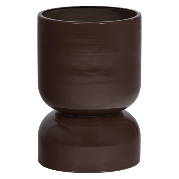 Image de TOVAL PLANTE-POT BAS MÉTAL HAUT BRILLANT VIOLET/BRUN