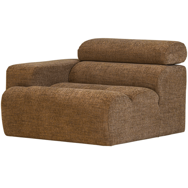 Image of NOVI 1-SEATER ELEMENT ARM LEFT CARAMEL BROWN MELANGE