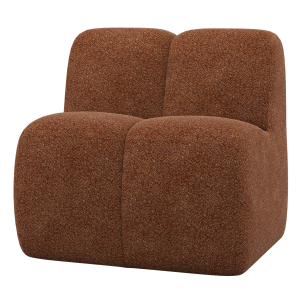 Image of MOJO DINING BENCH 84 CM WITH BACKREST WOOLLY RUST BROWN