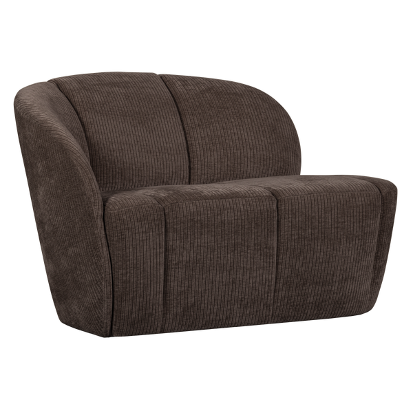 Bild von MOJO 2-SITZER BANK LINKS GERIPPTER WEBSTOFF BRAUN