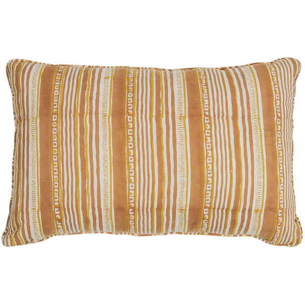 Image of BANDING CUSHION WITH PRINT BROWN 40x60CM