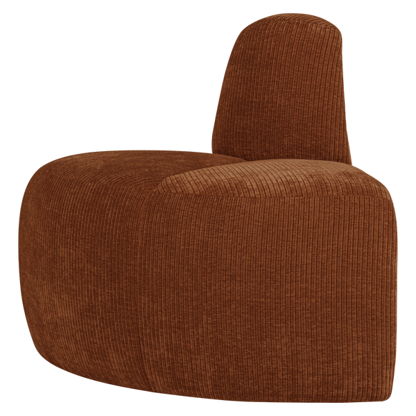 Afbeelding van MOJO EETBANK HOEK ROND RUGLEUNING RIBSTOF ROESTBRUIN [fsc]