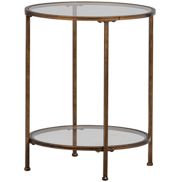Image of GODDESS TOO SIDETABLE METAL ANTIQUE BRASS