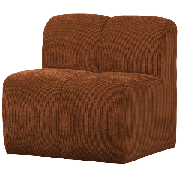 Image of MOJO DINING BENCH 84CM WITH BACKREST RIB FABRIC RUST BROWN