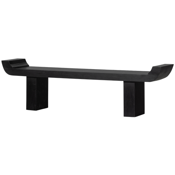 Image of LOX BENCH WITH RAISED EDGES WOOD BLACK