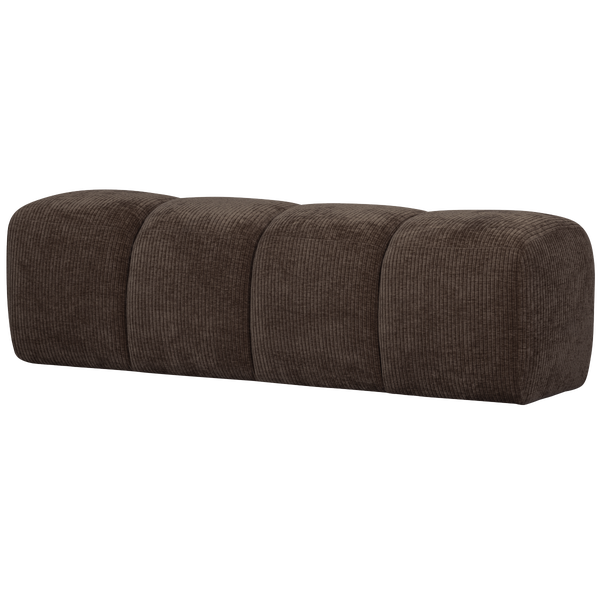 Image of MOJO BENCH 160CM WOVEN RIB FABRIC BROWN