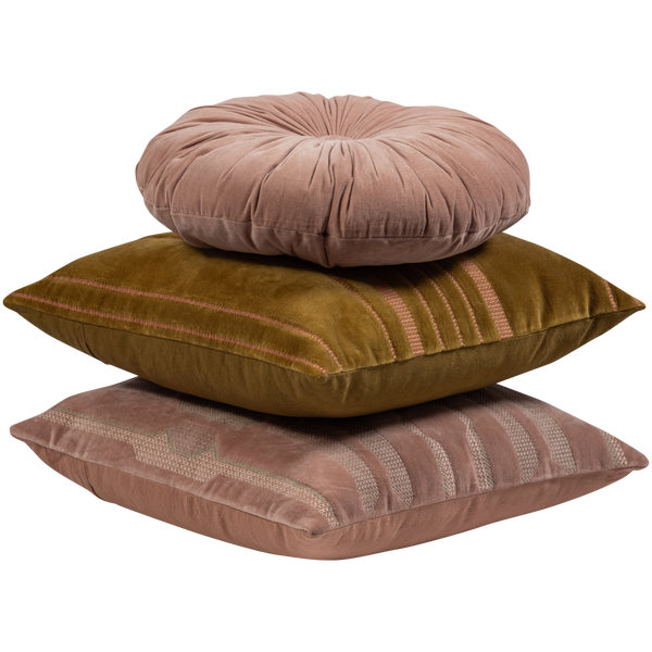 Image of FEIS CUSHIONS VELVET PINK/NATURAL - SET OF 3