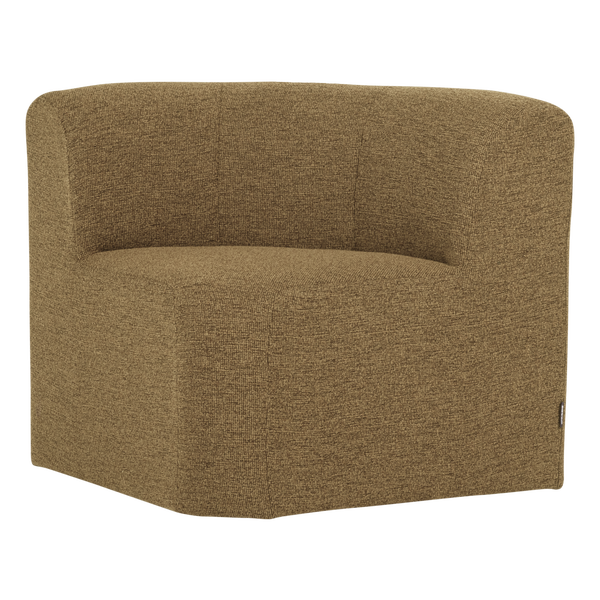 Image of MOJO BASE DINING BENCH CORNER BACK BOUCLÉ YELLOW/BROWN [fsc]