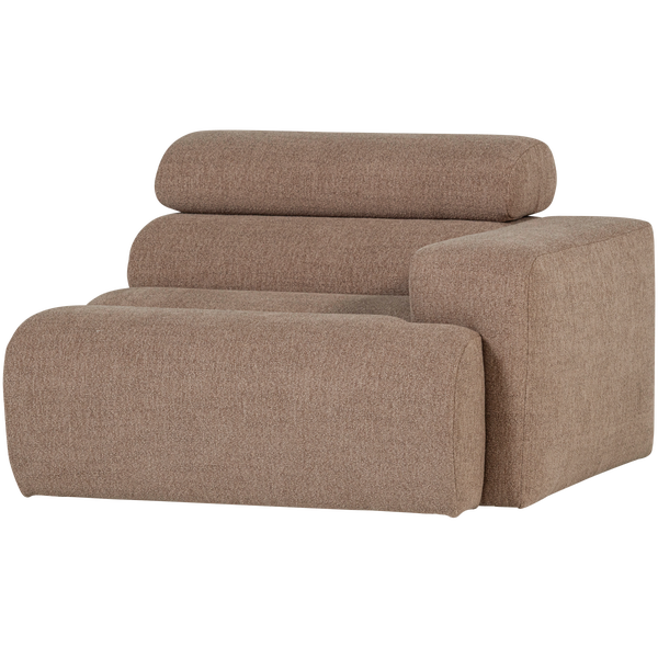 Image of NOVI 1-SEATER ELEMENT ARM RIGHT BOUCLÉ TAUPE