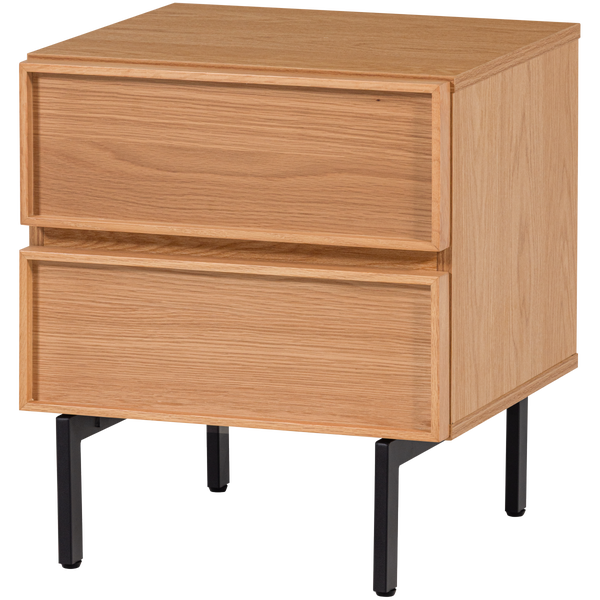 Image of TOURS DRESSER/NIGHTSTAND WITH 2 DRAWERS MELAMINE/MDF NATURAL