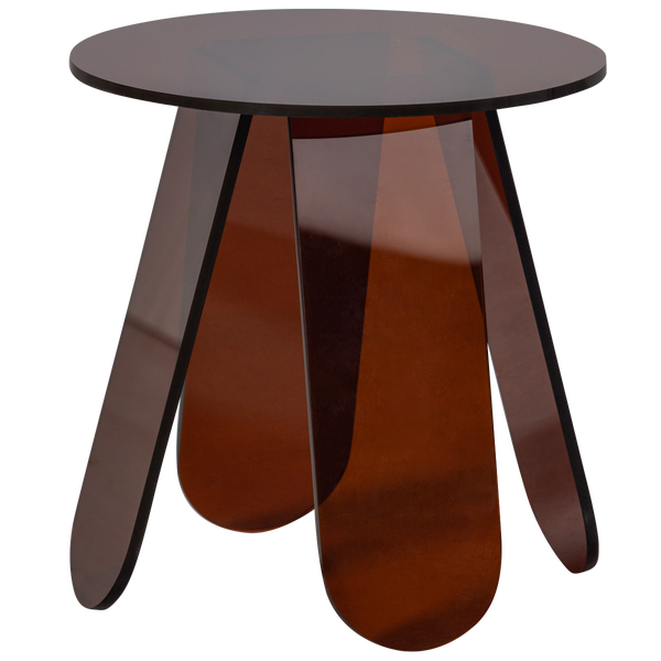 Image of WALT SIDE TABLE ACRYLIC WARM BROWN