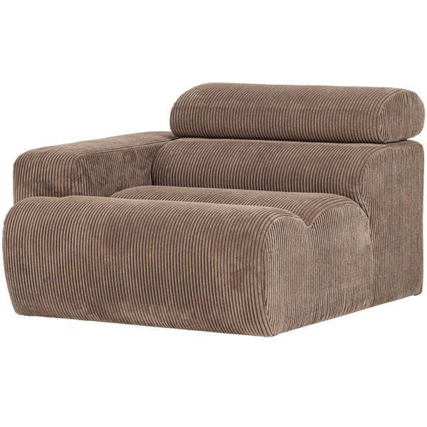 Image of NOVI 1-SEATER ELEMENT ARM LEFT RIB FABRIC TAUPE