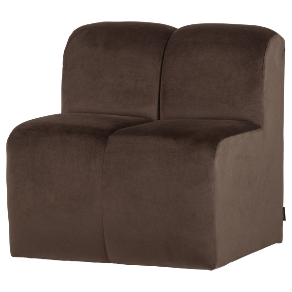 Image of MOJO DINING BENCH 84 CM WITH BACKREST VELVET BROWN [fsc]
