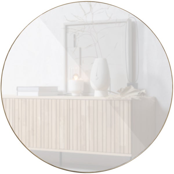 Image of DOUTZEN ROUND MIRROR METAL GOLD Ø115CM