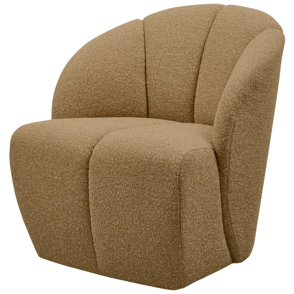 Image of MOJO SWIVEL ARMCHAIR BOUCLÉ YELLOW/BROWN MELANGE