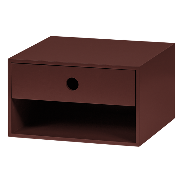 Image de NANCY TABLE DE CHEVET SUSPENDUE MDF ROUGE BORDEAUX [fsc]