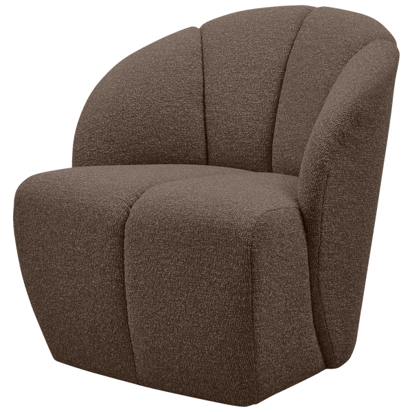 Image of MOJO SWIVEL ARMCHAIR BOUCLÉ BROWN MELANGE