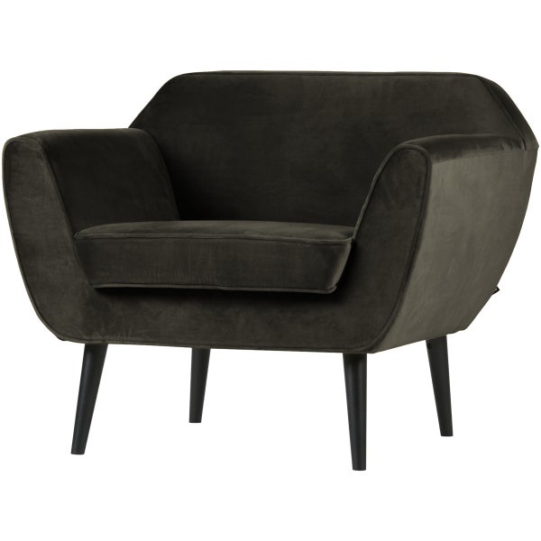 Image of ROCCO ARMCHAIR VELVET WARM GREEN