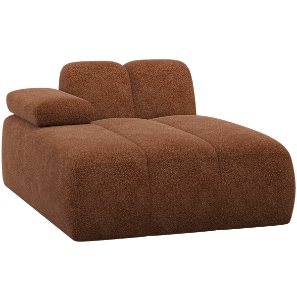 Image of MOJO CHAISE LONGUE ELEMENT LEFT WOOLLY RUST BROWN