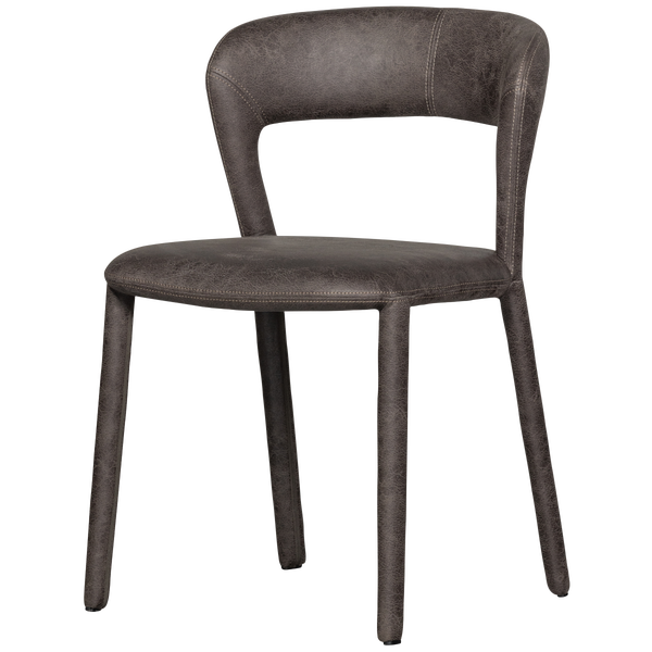 Image of NOBLE DINING CHAIR LEATHERLOOK BLACK/GREY