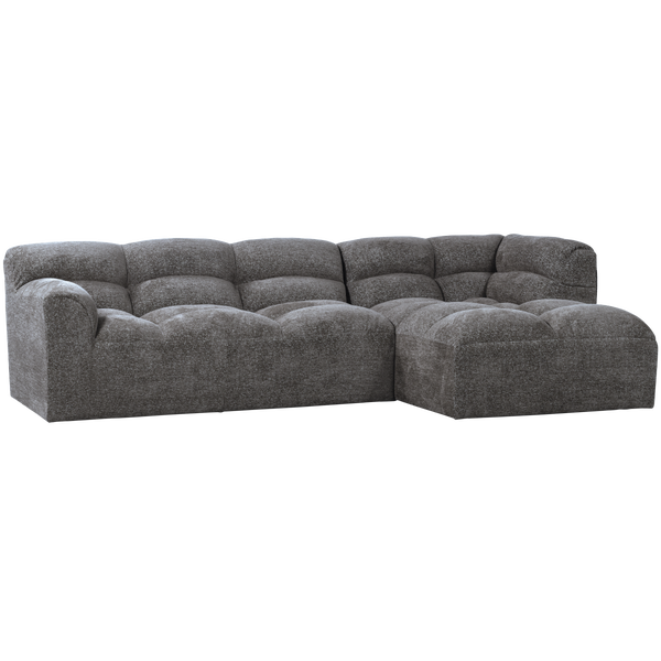 Image of TIBAS CHAISE LONGUE RIGHT WOVEN FABRIC GREY