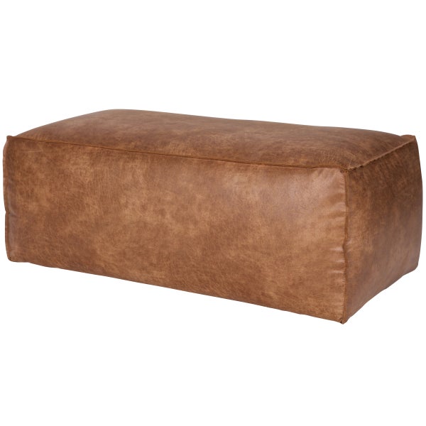 Afbeelding van RODEO POEF 43x120x60 ECOLEER COGNAC