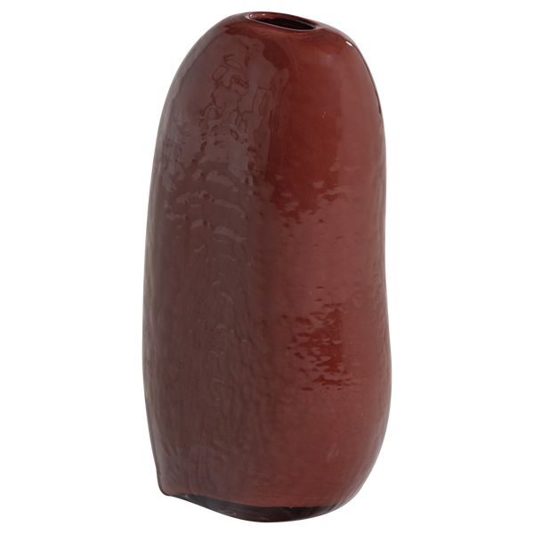 Image de SAHIL VASE VERRE AVEC BANDE BRUN/ROUGE