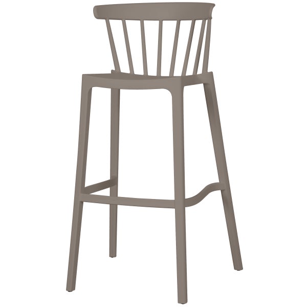 Image of BLISS BAR STOOL OUTDOOR PLASTIC TAUPE