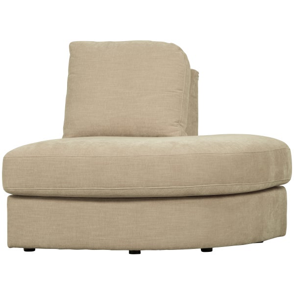 Image of FAMILY 1-SEAT ELEMENT ROUND CORNER RIGHT WOVEN FABRIC SAND