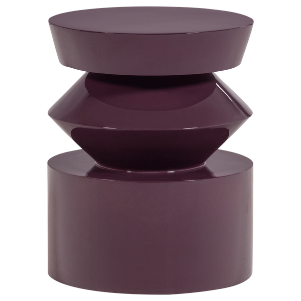 Image of AUREN SIDE TABLE WOOD HIGH GLOSS PURPLE/BROWN [fsc]