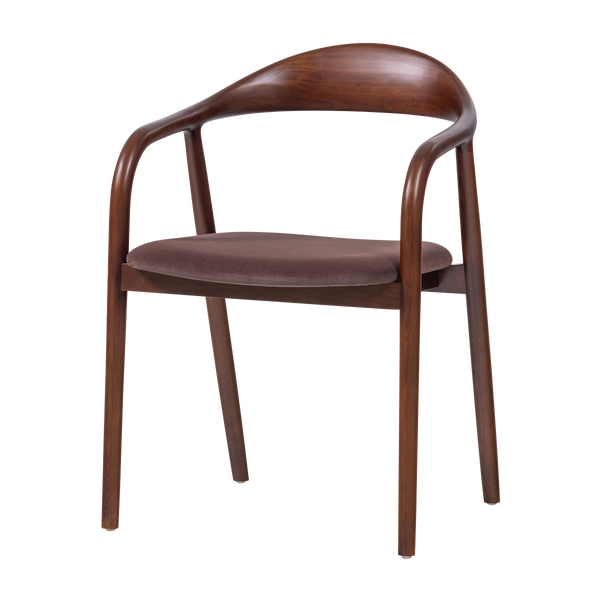 Afbeelding van BRAN EETKAMERSTOEL BEUKENHOUT VELVET BRUIN [fsc]