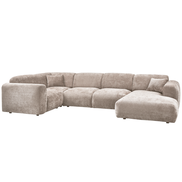 Image of CLOUD CORNER SOFA LEFT WOVEN CHENILLE NATURAL