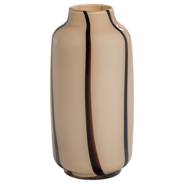 Image de SELENA VASE VERRE NATUREL AVEC BANDE BRUN