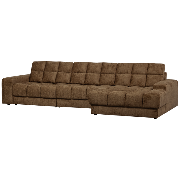 Image of SECOND DATE CHAISE LONGUE RIGHT STRUCTURE VELVET BRASS