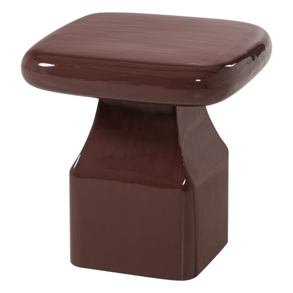 Image de LOVA TABLE D'APPOINT MÉTAL HAUT BRILLANT ROUGE BORDEAUX