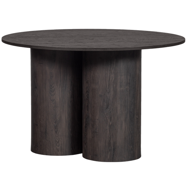 Image of OONA DINING TABLE ROUND WITH 3-LEG MDF DARK BROWN Ø120CM